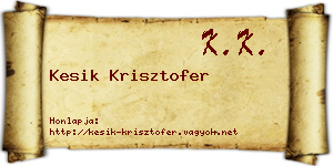 Kesik Krisztofer névjegykártya